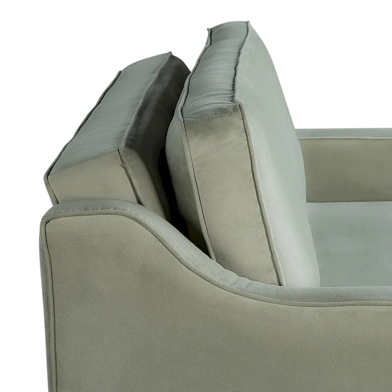 Canapé-lit convertible avec lit gigogne et mode chaise longue – Mauve / Sauge – 2 places / Couchage