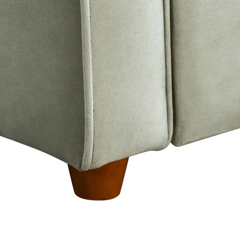 Canapé-lit convertible avec lit gigogne et mode chaise longue – Mauve / Sauge – 2 places / Couchage