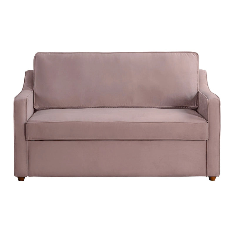 Canapé-lit convertible avec lit gigogne et mode chaise longue – Mauve / Sauge – 2 places / Couchage