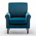 Fauteuil traditionnel à accoudoirs roulés et pieds fuselés – Rose / Bleu roi / Bleu marine / Imprimé violet / Gris / Floral / Orange / Noir / Imprimé gris – 1 place