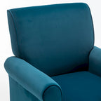 Fauteuil traditionnel à accoudoirs roulés et pieds fuselés – Rose / Bleu roi / Bleu marine / Imprimé violet / Gris / Floral / Orange / Noir / Imprimé gris – 1 place