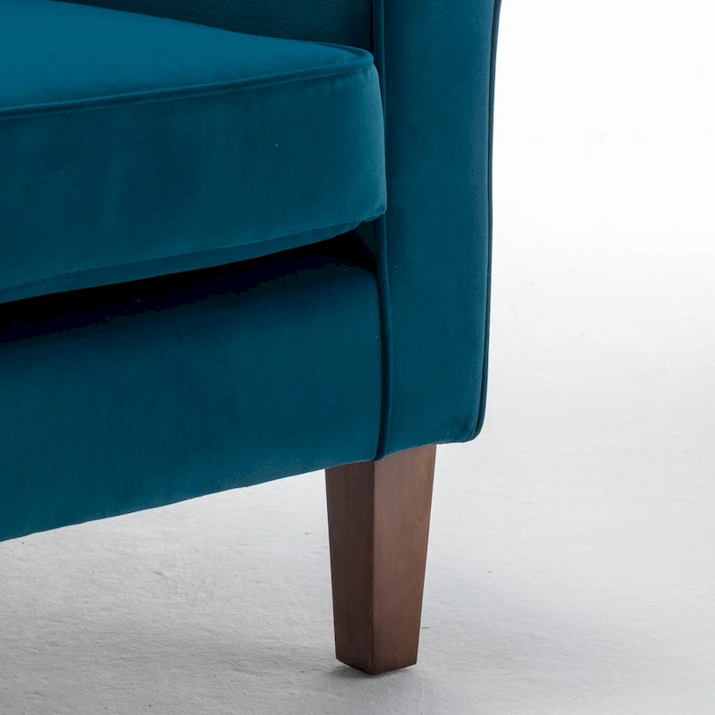 Fauteuil traditionnel à accoudoirs roulés et pieds fuselés – Rose / Bleu roi / Bleu marine / Imprimé violet / Gris / Floral / Orange / Noir / Imprimé gris – 1 place