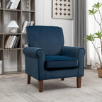 Fauteuil traditionnel à accoudoirs roulés et pieds fuselés – Rose / Bleu roi / Bleu marine / Imprimé violet / Gris / Floral / Orange / Noir / Imprimé gris – 1 place