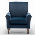 Fauteuil traditionnel à accoudoirs roulés et pieds fuselés – Rose / Bleu roi / Bleu marine / Imprimé violet / Gris / Floral / Orange / Noir / Imprimé gris – 1 place