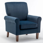 Fauteuil traditionnel à accoudoirs roulés et pieds fuselés – Rose / Bleu roi / Bleu marine / Imprimé violet / Gris / Floral / Orange / Noir / Imprimé gris – 1 place