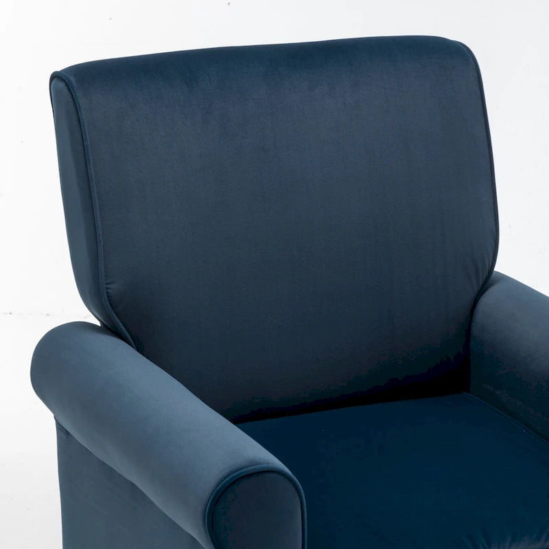 Fauteuil traditionnel à accoudoirs roulés et pieds fuselés – Rose / Bleu roi / Bleu marine / Imprimé violet / Gris / Floral / Orange / Noir / Imprimé gris – 1 place