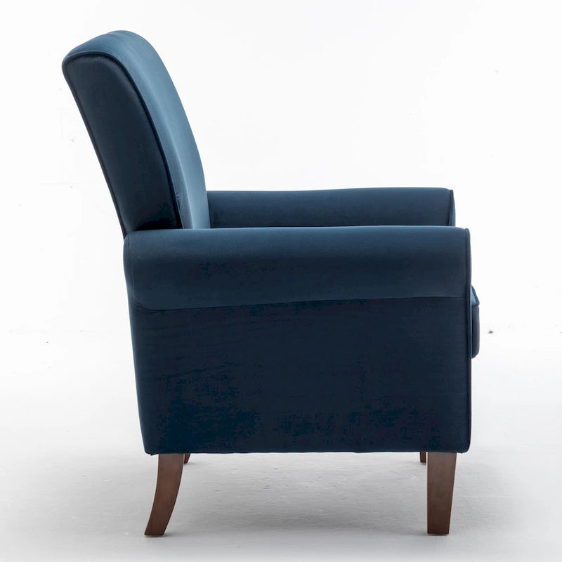 Fauteuil traditionnel à accoudoirs roulés et pieds fuselés – Rose / Bleu roi / Bleu marine / Imprimé violet / Gris / Floral / Orange / Noir / Imprimé gris – 1 place