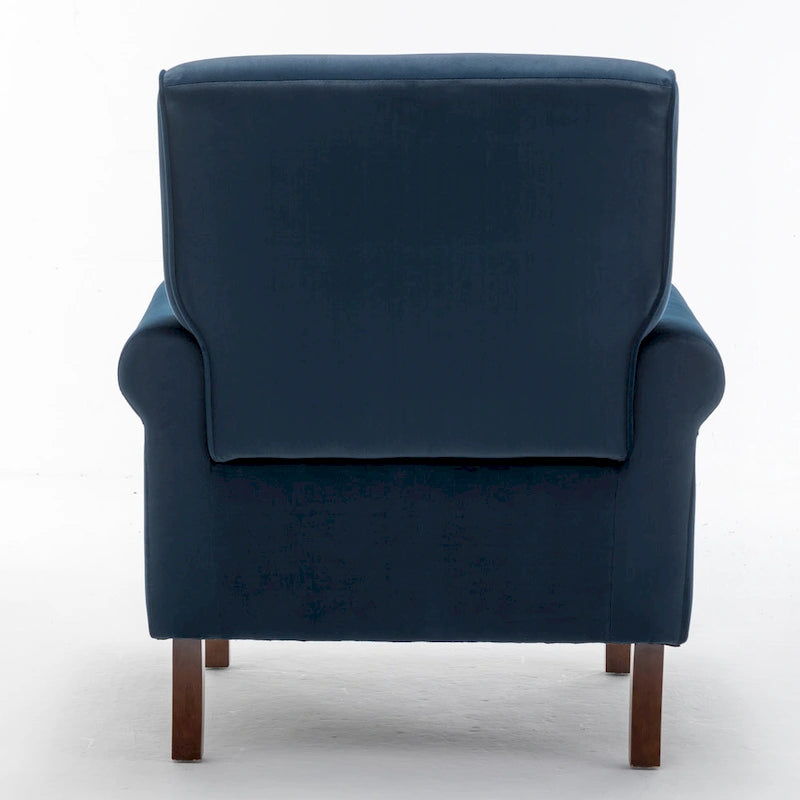 Fauteuil traditionnel à accoudoirs roulés et pieds fuselés – Rose / Bleu roi / Bleu marine / Imprimé violet / Gris / Floral / Orange / Noir / Imprimé gris – 1 place