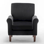 Fauteuil traditionnel à accoudoirs roulés et pieds fuselés – Rose / Bleu roi / Bleu marine / Imprimé violet / Gris / Floral / Orange / Noir / Imprimé gris – 1 place