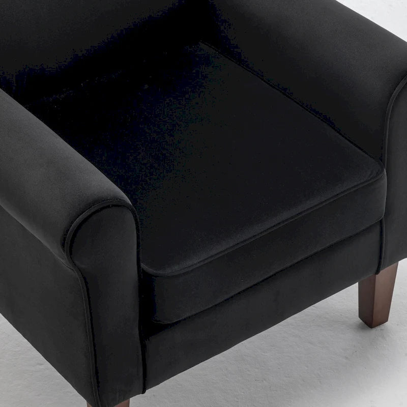 Fauteuil traditionnel à accoudoirs roulés et pieds fuselés – Rose / Bleu roi / Bleu marine / Imprimé violet / Gris / Floral / Orange / Noir / Imprimé gris – 1 place