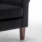 Fauteuil traditionnel à accoudoirs roulés et pieds fuselés – Rose / Bleu roi / Bleu marine / Imprimé violet / Gris / Floral / Orange / Noir / Imprimé gris – 1 place