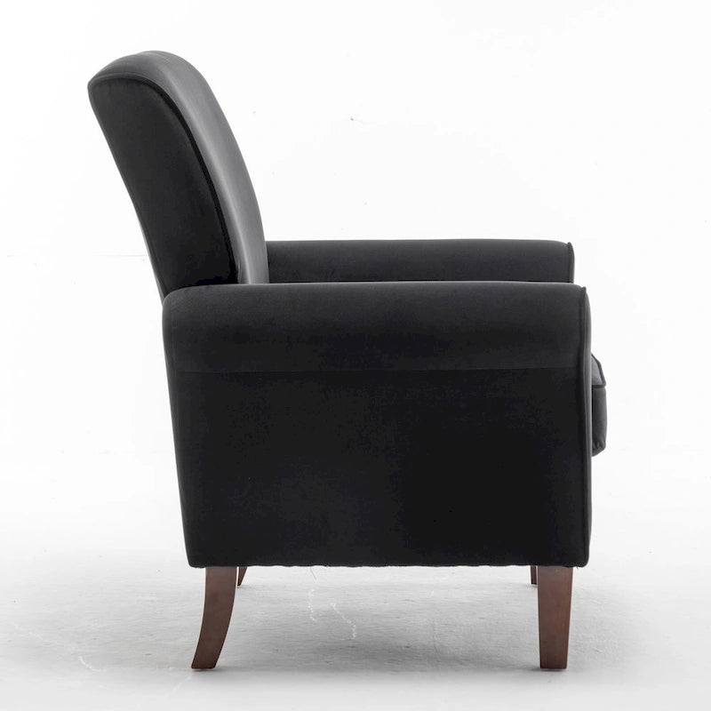 Fauteuil traditionnel à accoudoirs roulés et pieds fuselés – Rose / Bleu roi / Bleu marine / Imprimé violet / Gris / Floral / Orange / Noir / Imprimé gris – 1 place