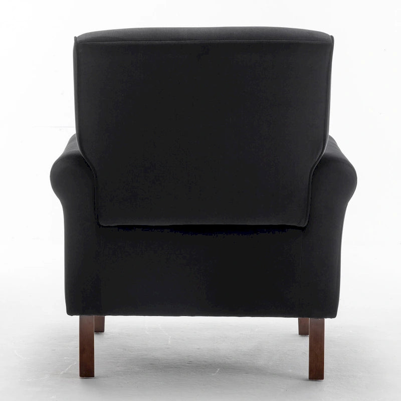Fauteuil traditionnel à accoudoirs roulés et pieds fuselés – Rose / Bleu roi / Bleu marine / Imprimé violet / Gris / Floral / Orange / Noir / Imprimé gris – 1 place