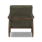 Fauteuil en cuir pleine fleur avec cadre en bois de frêne et de noyer – Bleu nuit / Cacao de Madagascar / Cognac – 1 place