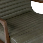 Fauteuil en cuir pleine fleur avec cadre en bois de frêne et de noyer – Bleu nuit / Cacao de Madagascar / Cognac – 1 place