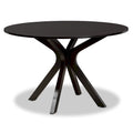 Table à manger ronde moderne avec pieds évasés – Marron foncé – 6 places