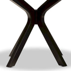 Table à manger ronde moderne avec pieds évasés – Marron foncé – 6 places