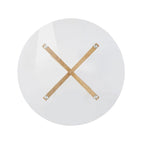 Table à manger ronde en verre avec pieds araignée en métal – Chêne – 4 places