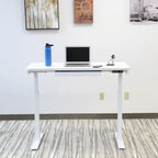 Bureau debout électrique réglable en hauteur avec tiroir et port USB – Blanc / Graphite / Noyer / Noir – 1 personne