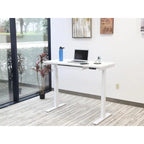 Bureau debout électrique réglable en hauteur avec tiroir et port USB – Blanc / Graphite / Noyer / Noir – 1 personne