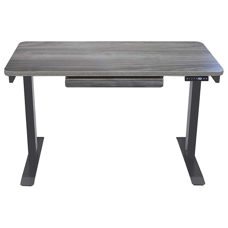 Bureau debout électrique réglable en hauteur avec tiroir et port USB – Blanc / Graphite / Noyer / Noir – 1 personne