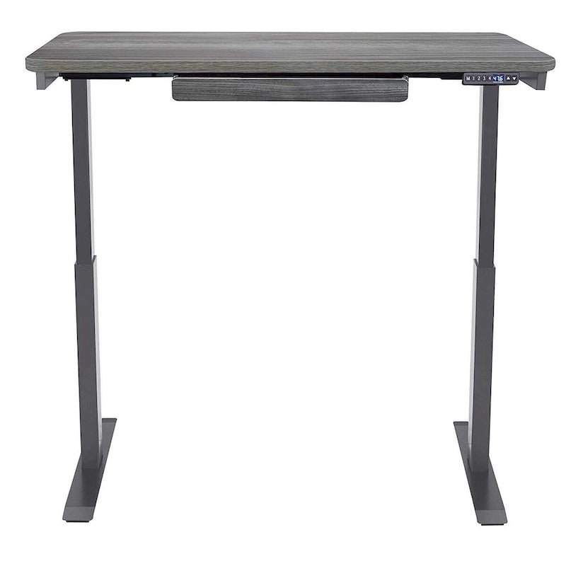 Bureau debout électrique réglable en hauteur avec tiroir et port USB – Blanc / Graphite / Noyer / Noir – 1 personne