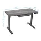 Bureau debout électrique réglable en hauteur avec tiroir et port USB – Blanc / Graphite / Noyer / Noir – 1 personne