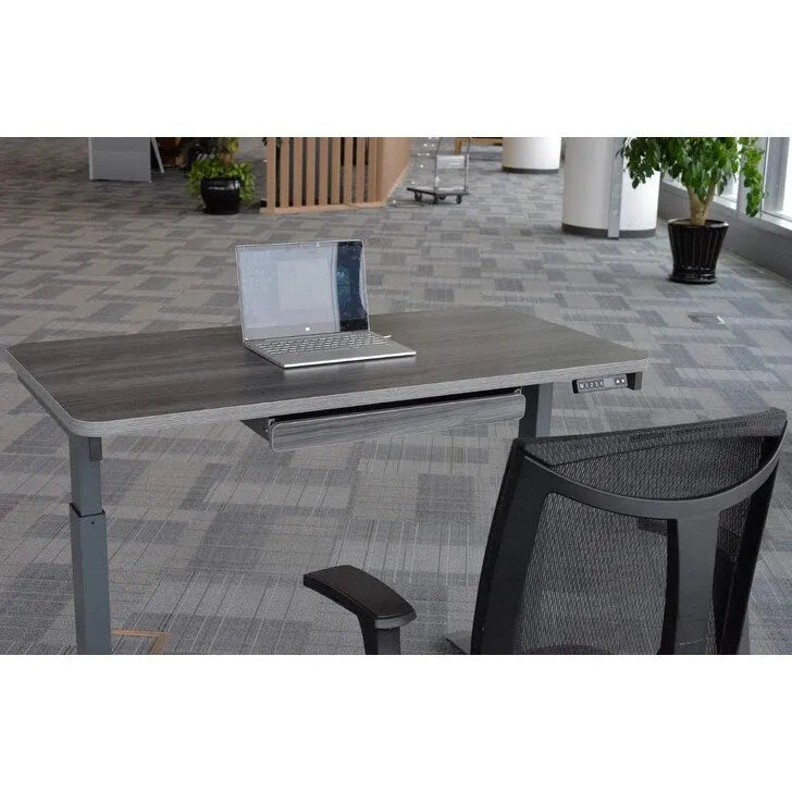 Bureau debout électrique réglable en hauteur avec tiroir et port USB – Blanc / Graphite / Noyer / Noir – 1 personne