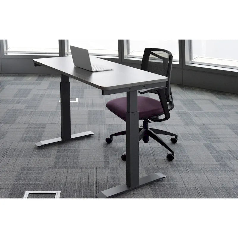 Bureau debout électrique réglable en hauteur avec tiroir et port USB – Blanc / Graphite / Noyer / Noir – 1 personne
