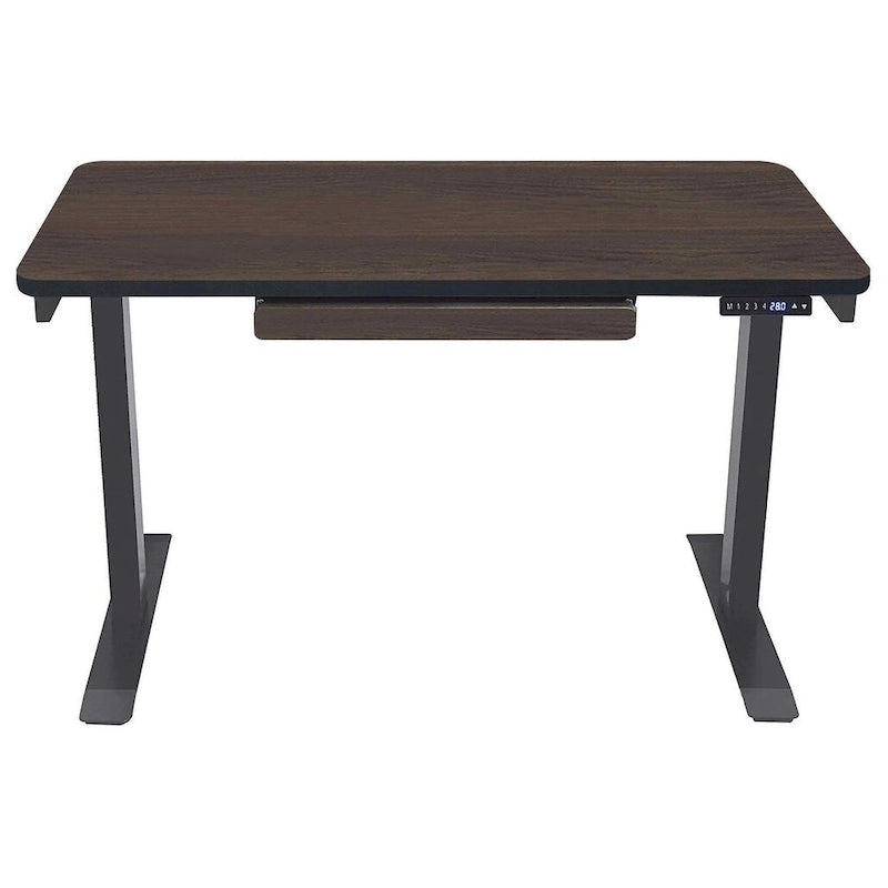 Bureau debout électrique réglable en hauteur avec tiroir et port USB – Blanc / Graphite / Noyer / Noir – 1 personne