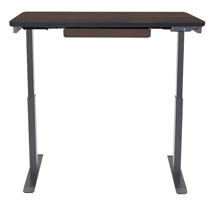 Bureau debout électrique réglable en hauteur avec tiroir et port USB – Blanc / Graphite / Noyer / Noir – 1 personne