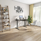 Bureau debout électrique réglable en hauteur avec tiroir et port USB – Blanc / Graphite / Noyer / Noir – 1 personne