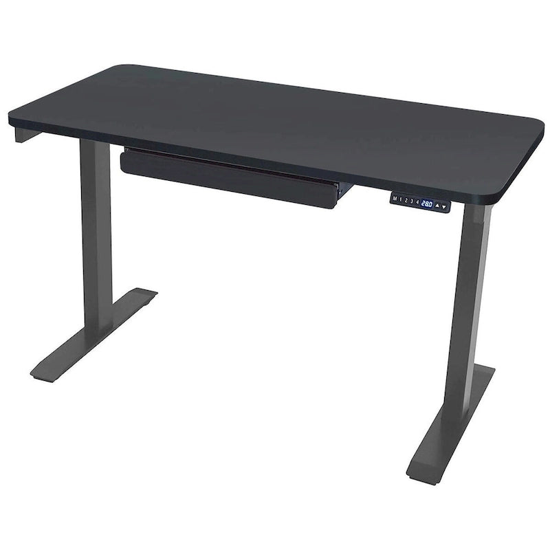 Bureau debout électrique réglable en hauteur avec tiroir et port USB – Blanc / Graphite / Noyer / Noir – 1 personne