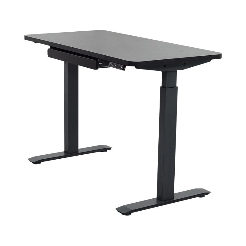 Bureau debout électrique réglable en hauteur avec tiroir et port USB – Blanc / Graphite / Noyer / Noir – 1 personne