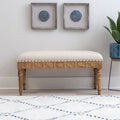 Banc d'entrée en forme de coquillage rembourré – Marron et beige / Bleu et blanc – 1 à 2 personnes