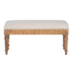 Banc d'entrée en forme de coquillage rembourré – Marron et beige / Bleu et blanc – 1 à 2 personnes