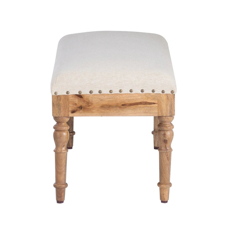 Banc d'entrée en forme de coquillage rembourré – Marron et beige / Bleu et blanc – 1 à 2 personnes