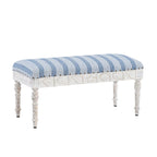 Banc d'entrée en forme de coquillage rembourré – Marron et beige / Bleu et blanc – 1 à 2 personnes