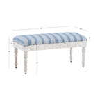 Banc d'entrée en forme de coquillage rembourré – Marron et beige / Bleu et blanc – 1 à 2 personnes