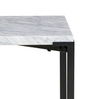 Table d'appoint moderne avec plateau en marbre de Carrare et cadre en acier – Gris