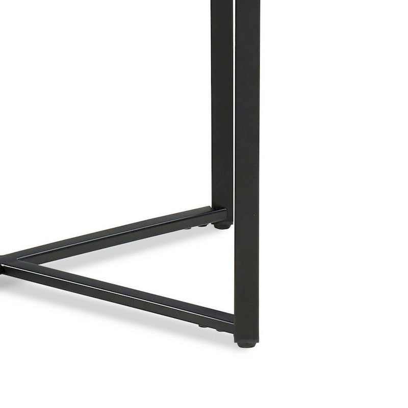 Table d'appoint moderne avec plateau en marbre de Carrare et cadre en acier – Gris