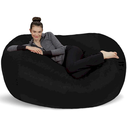 6-Foot Memory Foam Bean Bag Lounger with Microsuede Cover – Black / Red / Charcoal / Chocolate / Royal Blue / Navy Blue / Olive Green / Cocoa / Camel / Lemon / Aquamine Green / Tangerine / Purple / Magenta / Lime Green – 1-2 Person