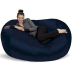 Pouf Géant en Mousse à Mémoire de Forme 180 cm avec Housse en Microsuède – Noir / Rouge / Anthracite / Chocolat / Bleu roi / Bleu marine / Vert olive / Cacao / Camel / Citron / Vert aigue-marine / Mandarine / Violet / Magenta / Vert lime – 1-2 Personnes