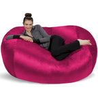 Pouf Géant en Mousse à Mémoire de Forme 180 cm avec Housse en Microsuède – Noir / Rouge / Anthracite / Chocolat / Bleu roi / Bleu marine / Vert olive / Cacao / Camel / Citron / Vert aigue-marine / Mandarine / Violet / Magenta / Vert lime – 1-2 Personnes