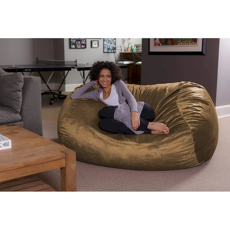 Pouf Géant en Mousse à Mémoire de Forme 180 cm avec Housse en Microsuède – Noir / Rouge / Anthracite / Chocolat / Bleu roi / Bleu marine / Vert olive / Cacao / Camel / Citron / Vert aigue-marine / Mandarine / Violet / Magenta / Vert lime – 1-2 Personnes