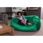 Pouf Géant en Mousse à Mémoire de Forme 180 cm avec Housse en Microsuède – Noir / Rouge / Anthracite / Chocolat / Bleu roi / Bleu marine / Vert olive / Cacao / Camel / Citron / Vert aigue-marine / Mandarine / Violet / Magenta / Vert lime – 1-2 Personnes