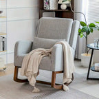 Fauteuil à bascule et coulissant rembourré avec oreiller et poche latérale – Noir / Gris / Beige – 1 place