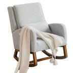 Fauteuil à bascule et coulissant rembourré avec oreiller et poche latérale – Noir / Gris / Beige – 1 place