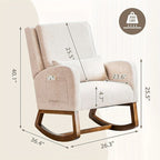 Fauteuil à bascule et coulissant rembourré avec oreiller et poche latérale – Noir / Gris / Beige – 1 place