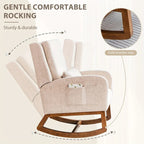 Fauteuil à bascule et coulissant rembourré avec oreiller et poche latérale – Noir / Gris / Beige – 1 place
